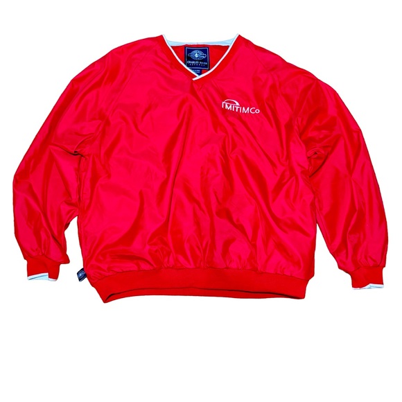 Charles River Apparel MITIMCo Red & White Pullover Jacket Windbreaker Men’s XL - Picture 1 of 4